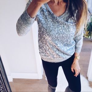 Gap Silver Sequins Sweater